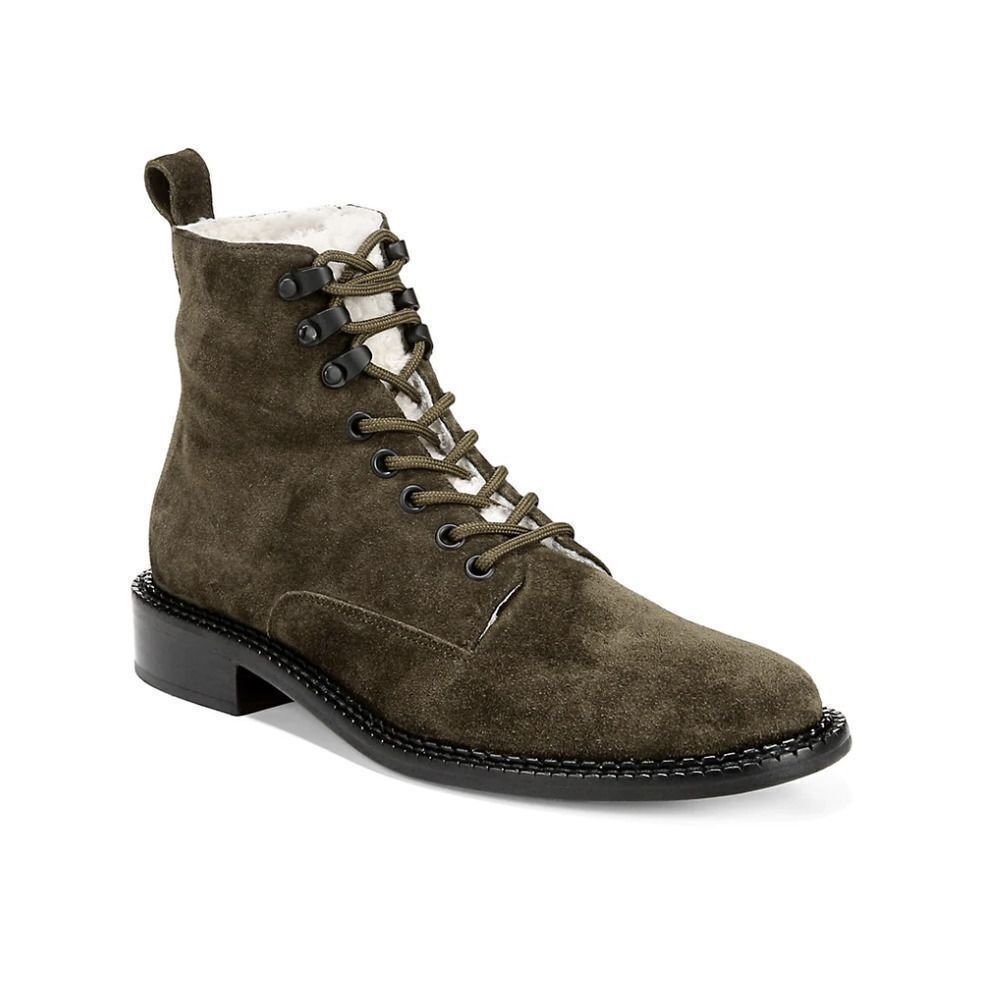 Vince Cabria Shearling Trim Suede Hiker Boots 7.5
